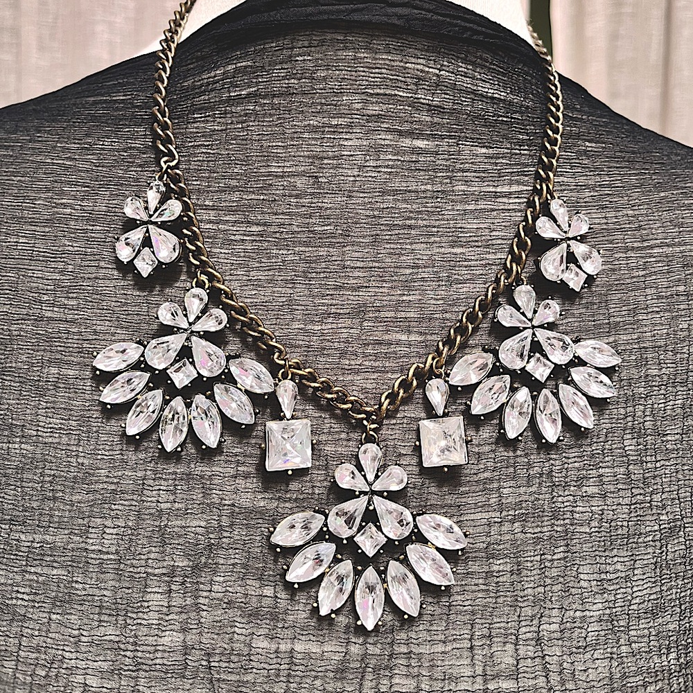 Bauble Bar Floral Rhinestone Necklace